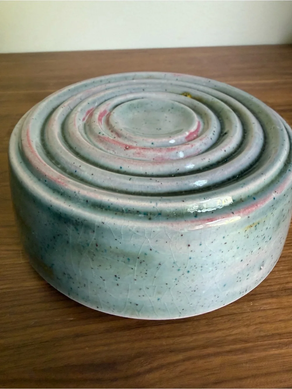 Vintage Multi-Hole Glazed Ceramic Flower Frog Stoneware